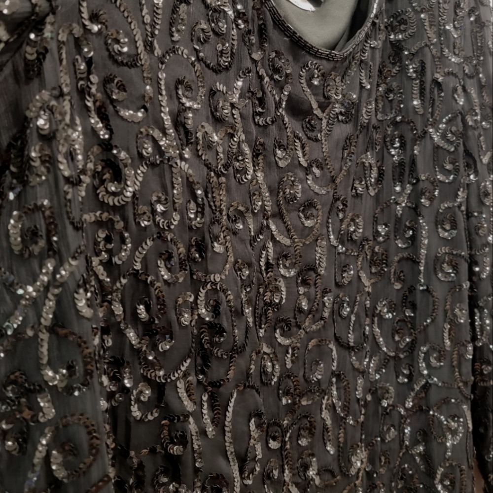 Vintage Black Silhouettes Sequin Top Size 1x - Picture 10 of 10